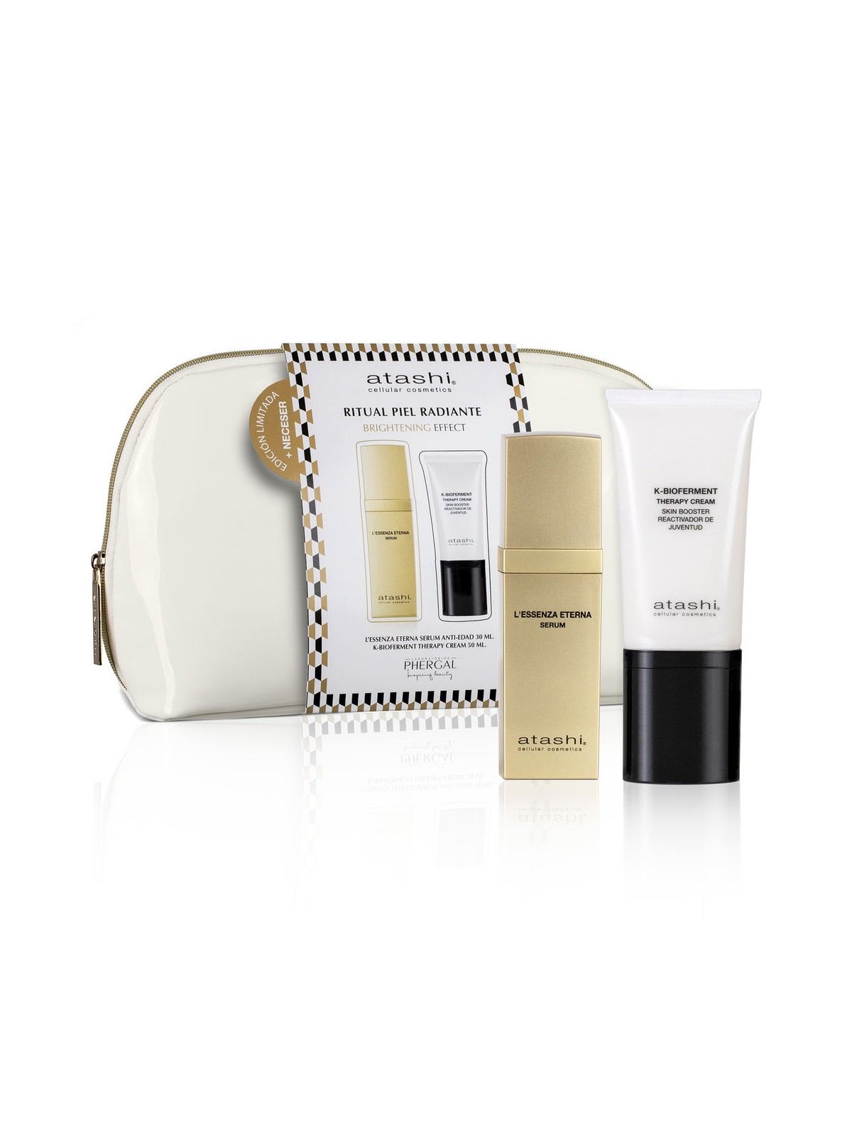 Atashi L'ESSENZA ETERNA SIERO ANTI-ETÀ SET 3 pezzi Serum 30 ml + Pre-treatment cream 50 ml + Toiletry bag 1 unit donna