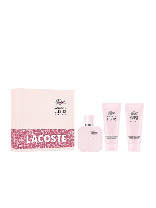 Lacoste LACOSTE L.12.12 ROSE 3 pz CASSETTO Eau de Parfum spray 100 ml + Shower Gel 2 x 100 ml donna