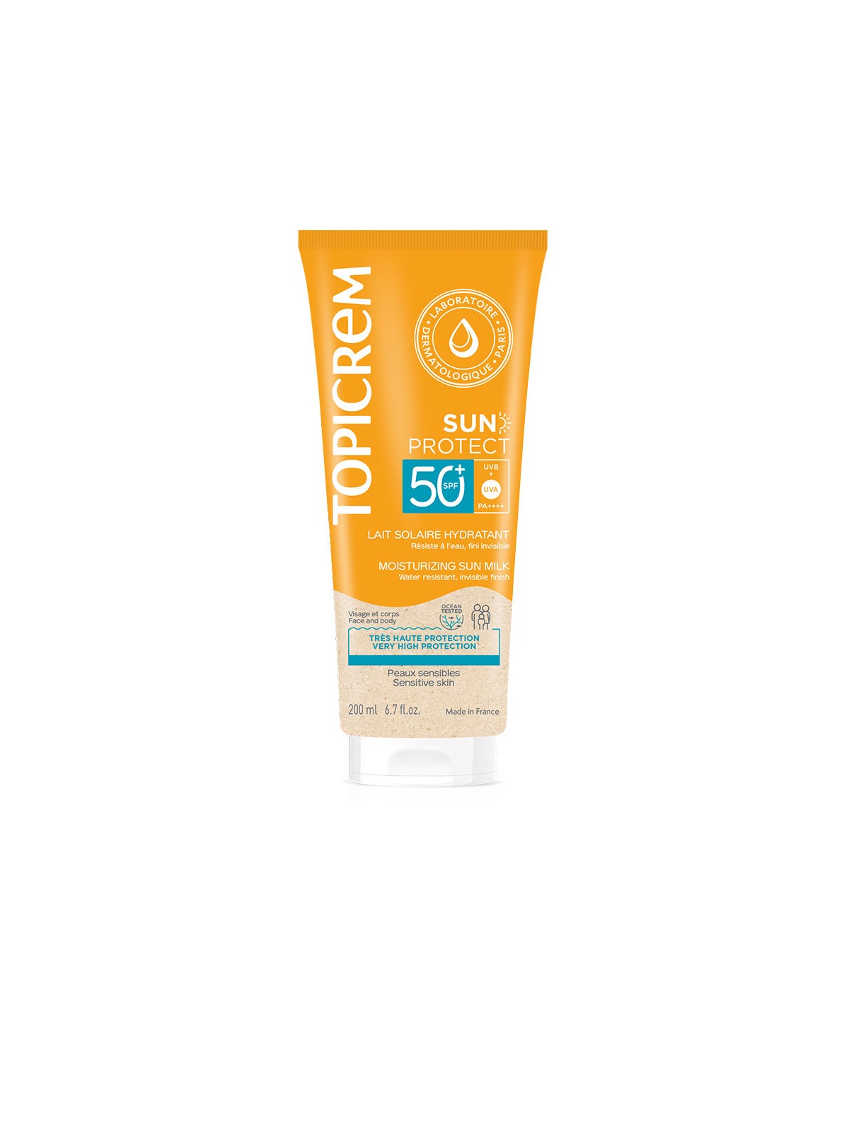 Topicrem Latte solare idratante con protezione solare SPF50+ 200ml unisex