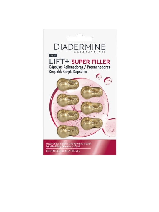 Diadermine LIFT + SUPER FILLER capsule di filler levigante per viso e collo, 7 unità donna