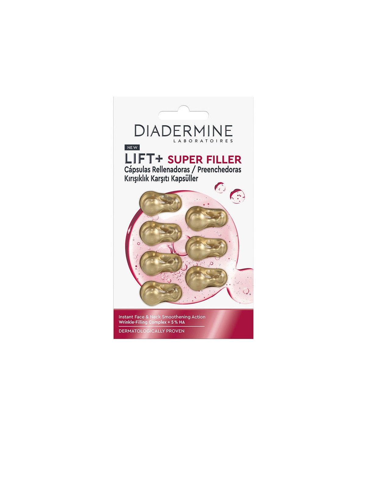 Diadermine LIFT + SUPER FILLER capsule di filler levigante per viso e collo, 7 unità donna