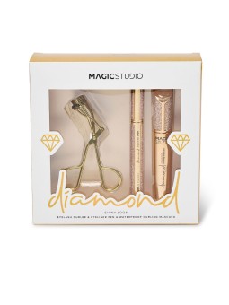 Magic Studio LOTTO DI 3 PEZZI CON EFFETTO LUMINOSO DIAMANTE Mascara + liquid eyeliner + eyelash curler unisex