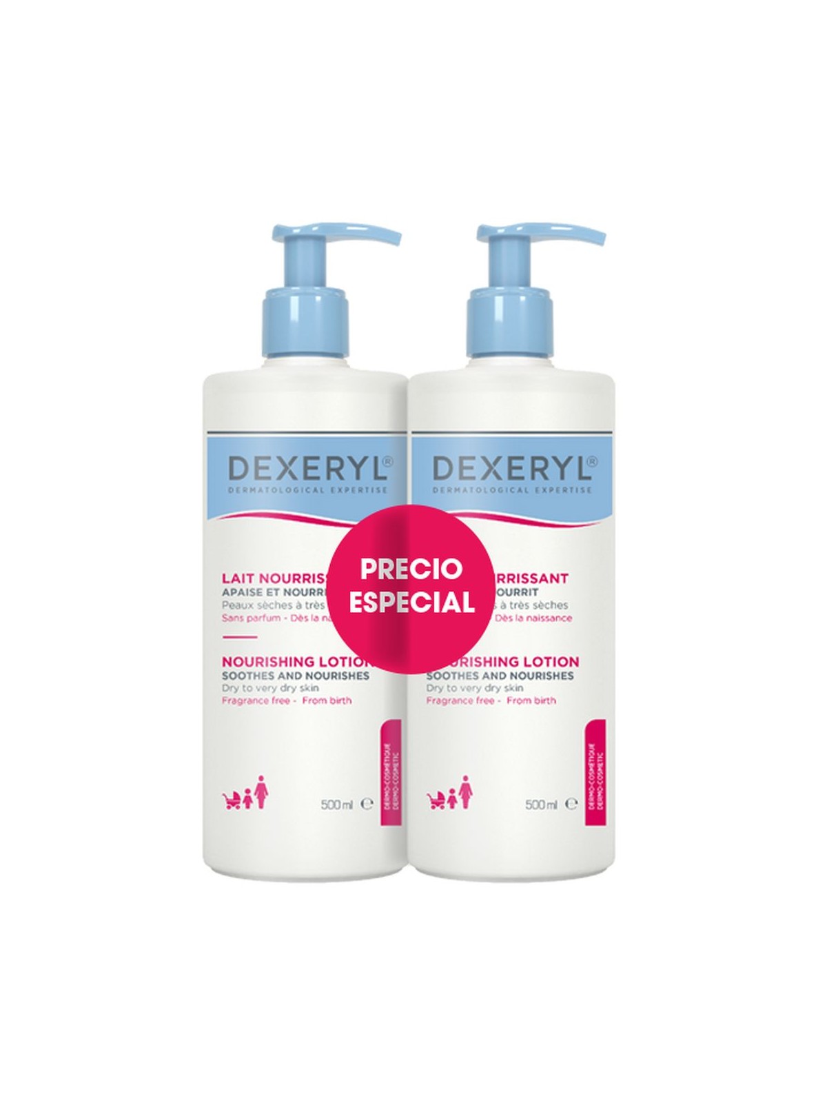 Dexeryl Lozione nutriente, confezione da 2 x 500ml unisex Dexeryl www.essenzetotalstyle.com 