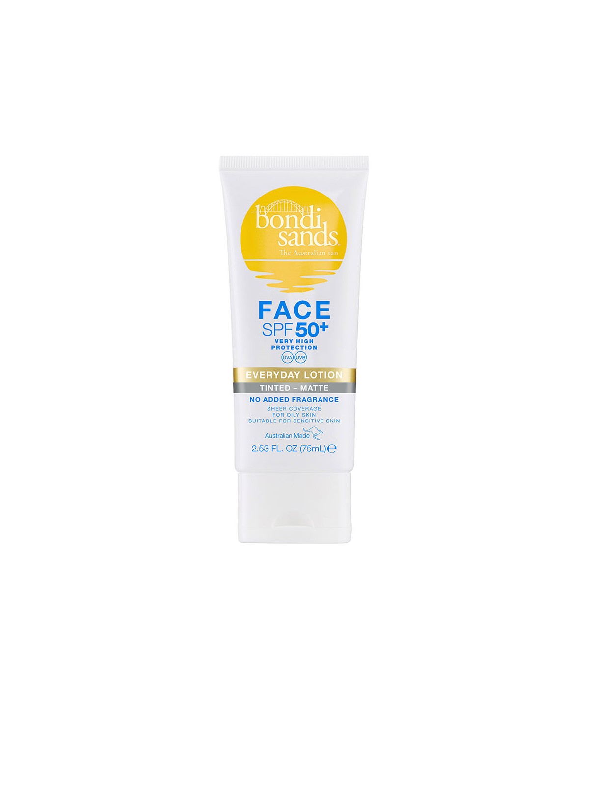 Bondi Sands Lozione viso colorata senza profumo SPF50+ per tutti i giorni, 75ml unisex