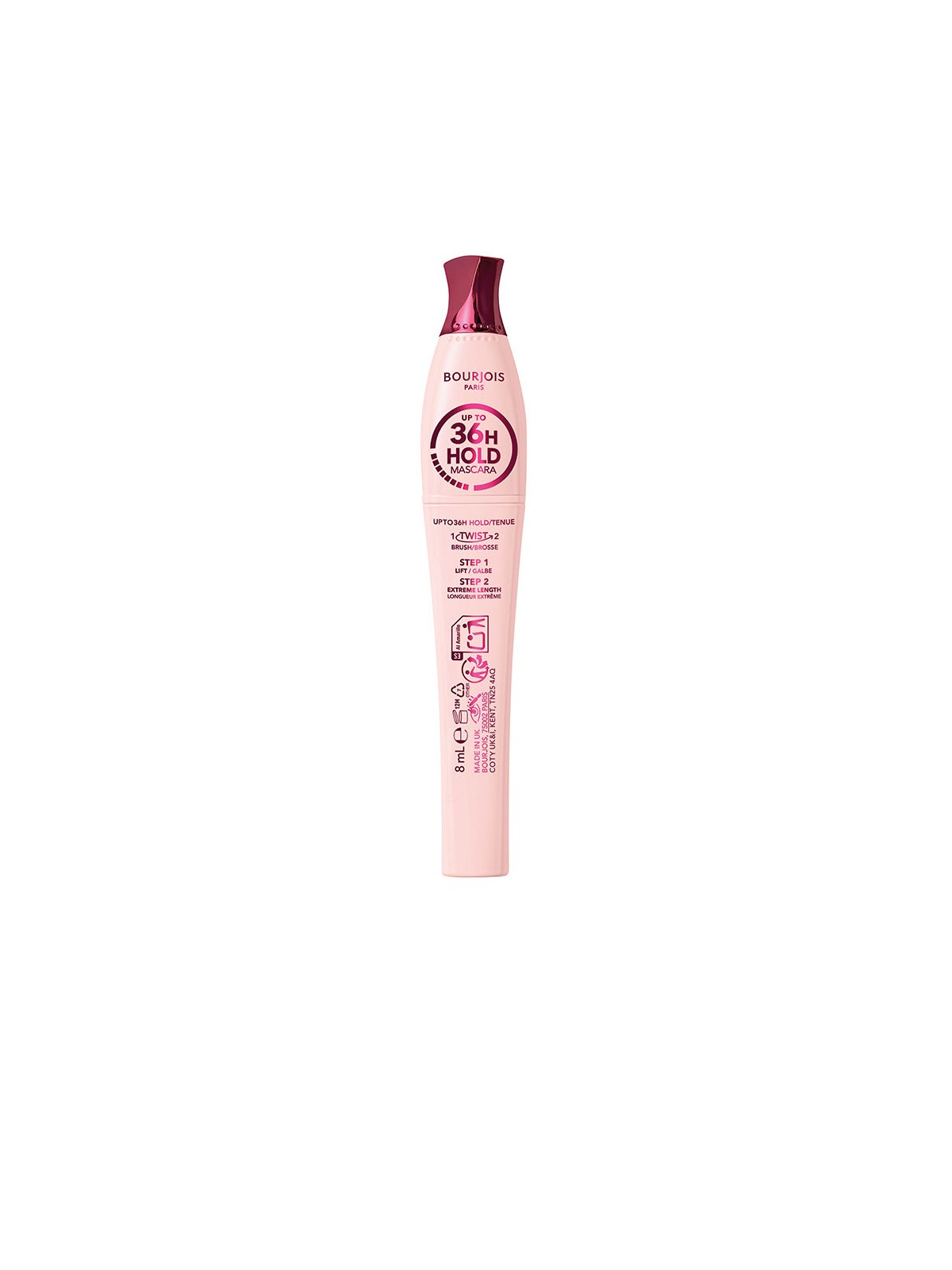 Bourjois Mascara TWIST, LIFT & FREEZE, tenuta 36 ore, 8ml unisex