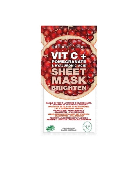 7th Heaven Maschera in tessuto FAB FACE FOOD VIT C + MELOGRANO E ACIDO IALURONICO 1 unità unisex