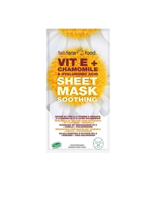 7th Heaven Maschera in tessuto FAB FACE FOOD VIT E + CAMOMILLA E ACIDO IALURONICO 1 unità unisex
