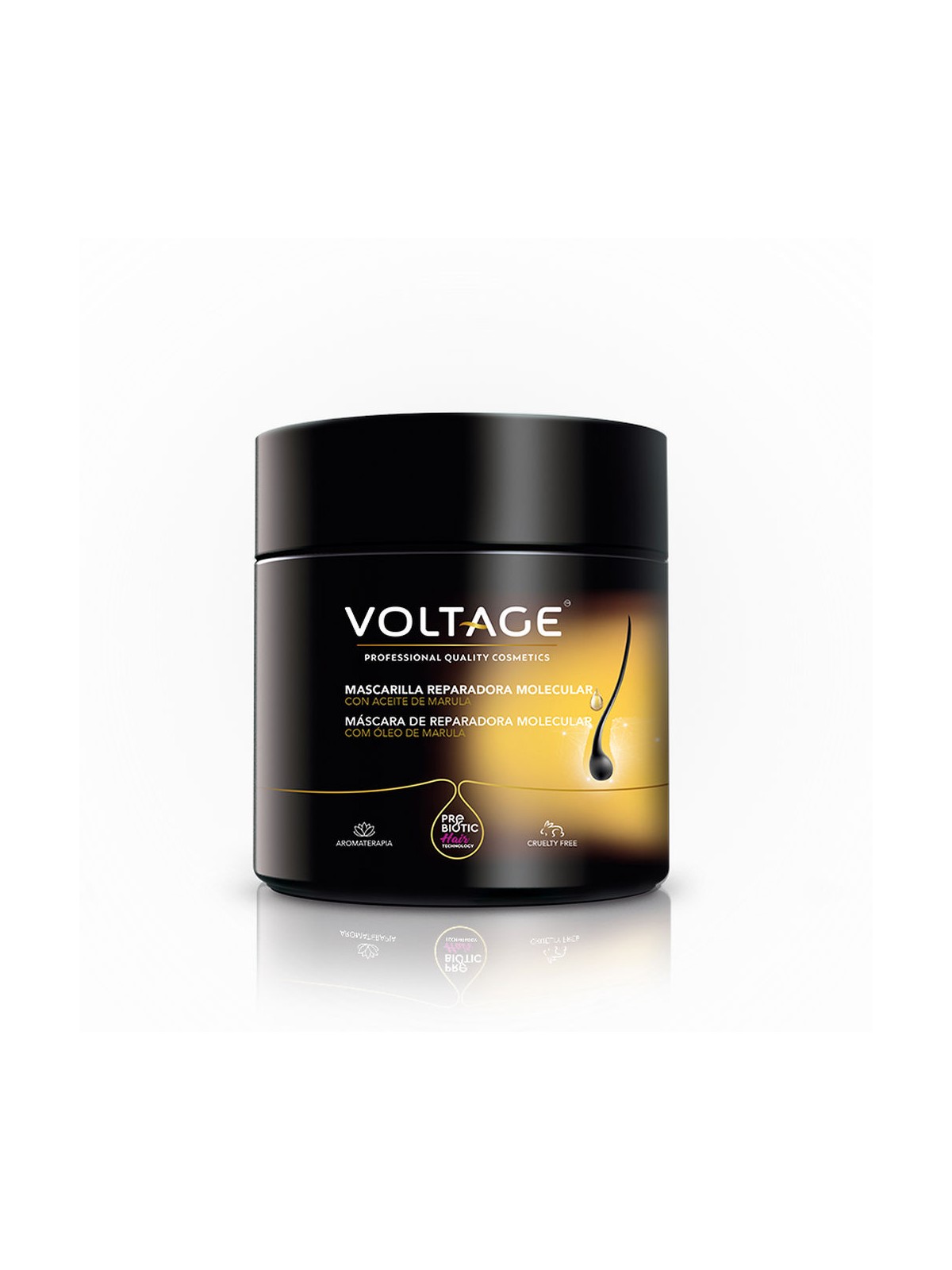 Voltage Cosmetics Maschera riparatrice per capelli PREBIOTIC TECHNOLOGY con olio di marula 500ml unisex