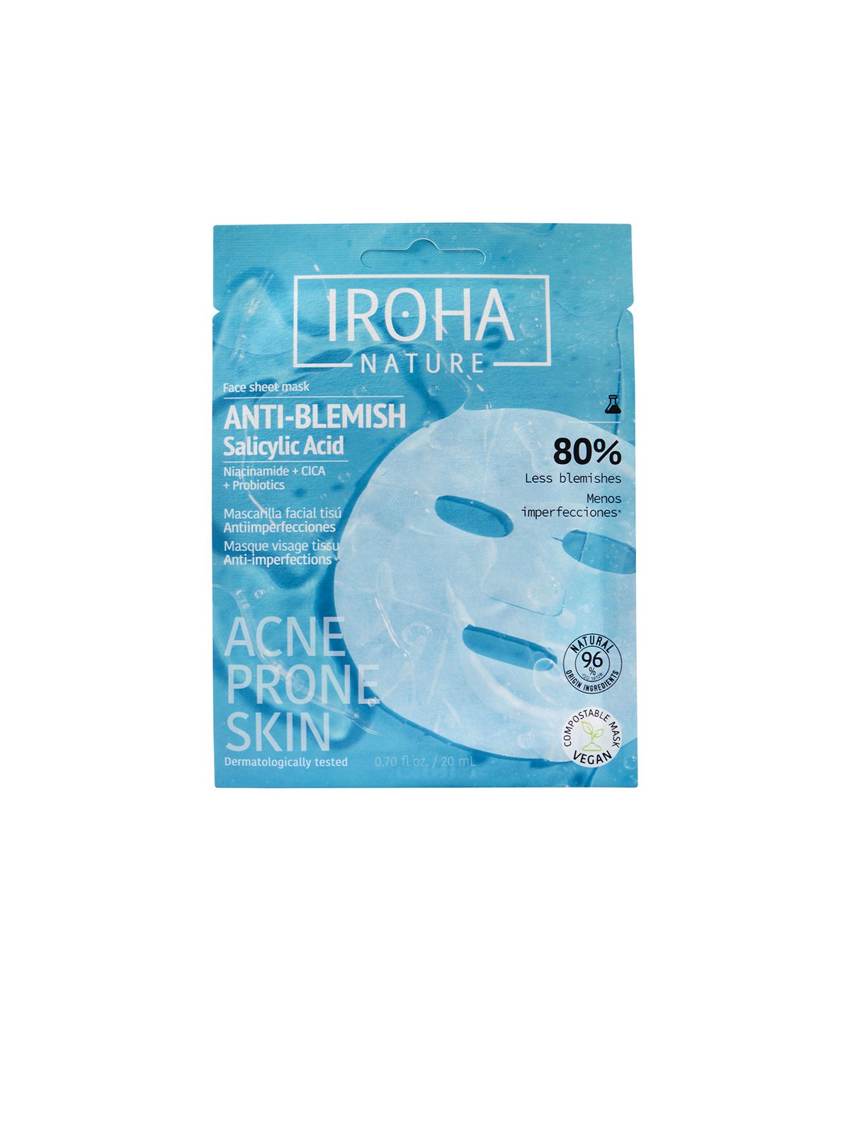 Iroha Maschera viso anti-imperfezioni, 1 pezzo donna