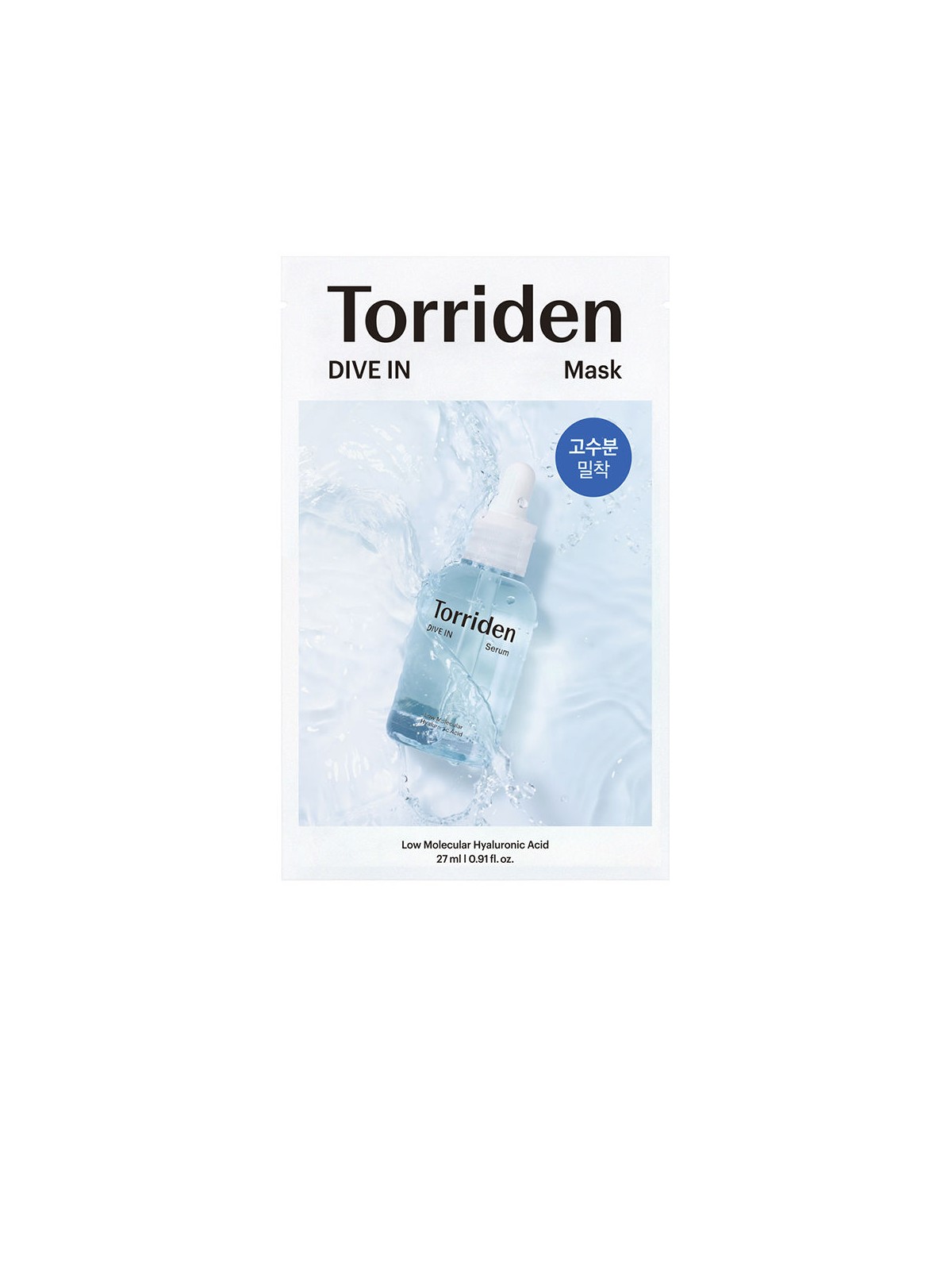 Torriden Maschera viso DIVE-IN all'acido ialuronico a basso peso molecolare, 27ml donna