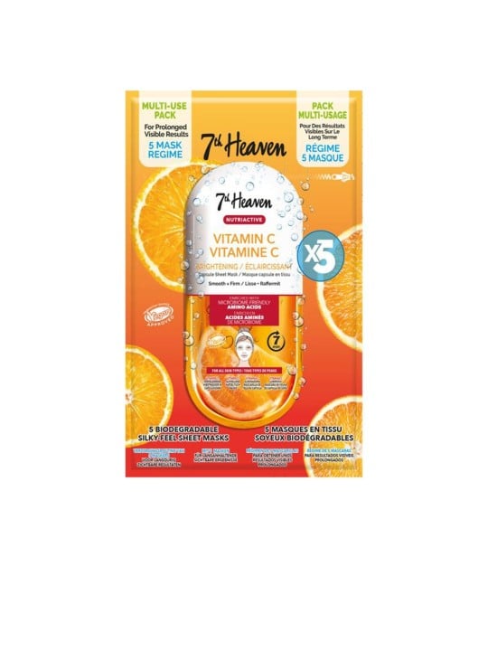 7th Heaven Maschere viso alla vitamina C, 5 pezzi unisex