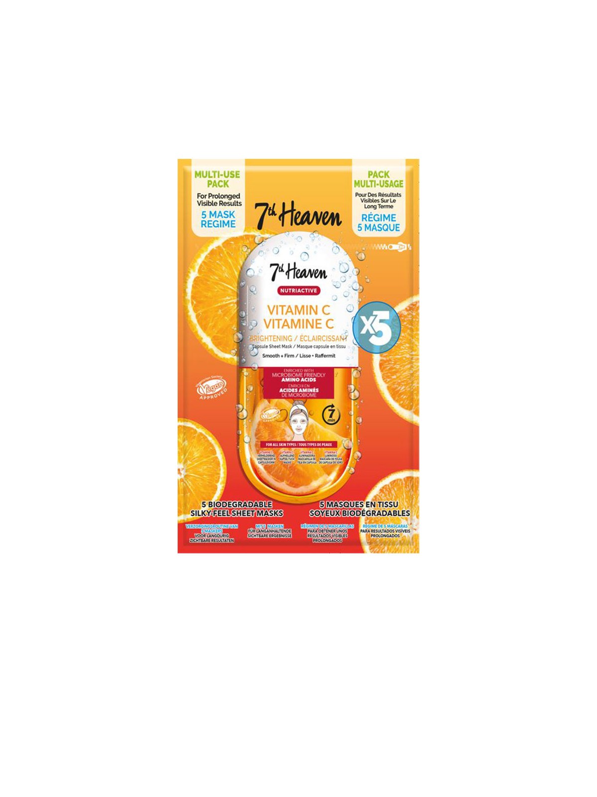7th Heaven Maschere viso alla vitamina C, 5 pezzi unisex