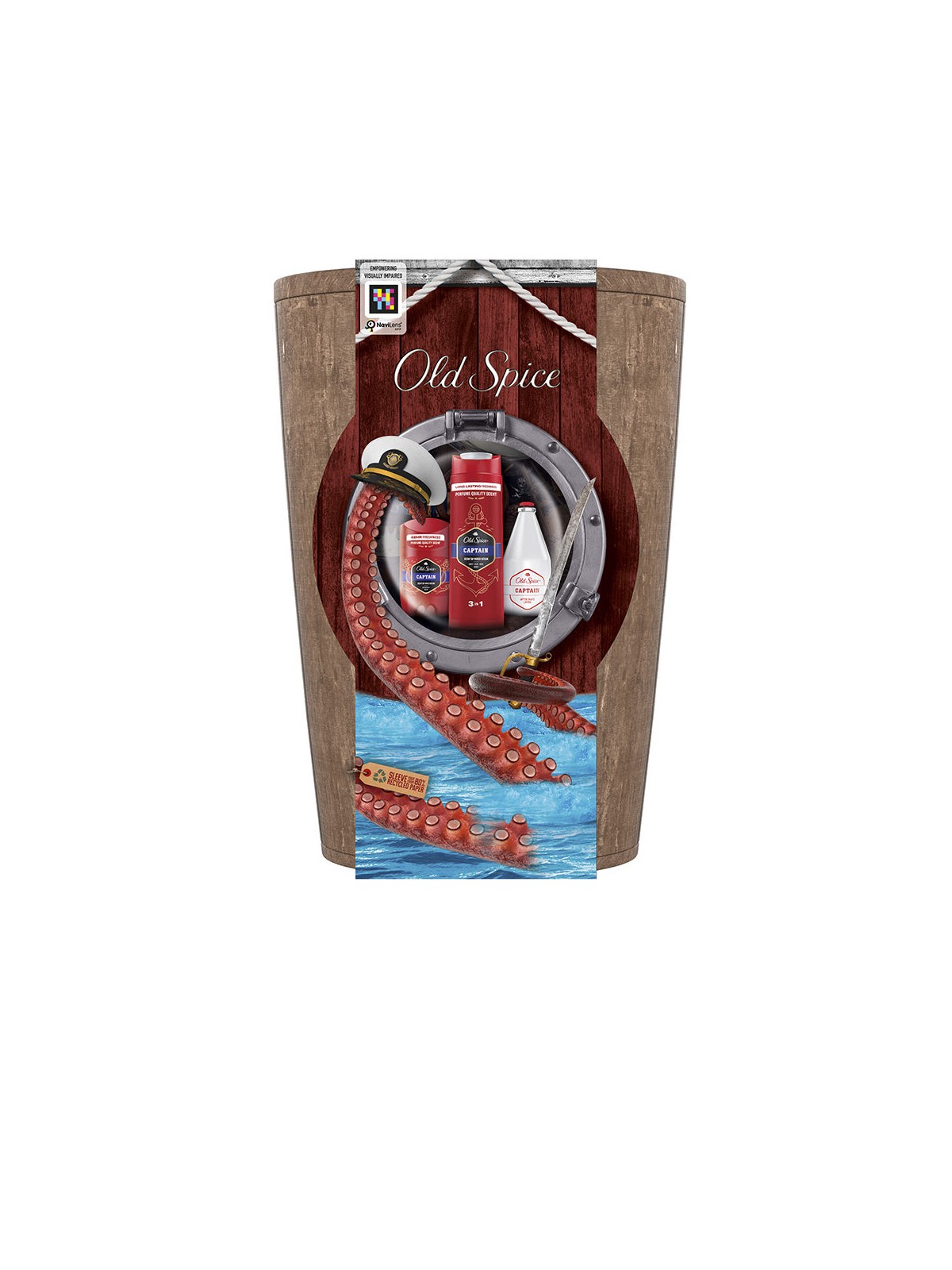 Old Spice OLD SPICE CAPTAIN BARREL CASE 3 pezzi Deodorant stick 50ml + Aftershave lotion 100ml + Shower gel 250ml uomo