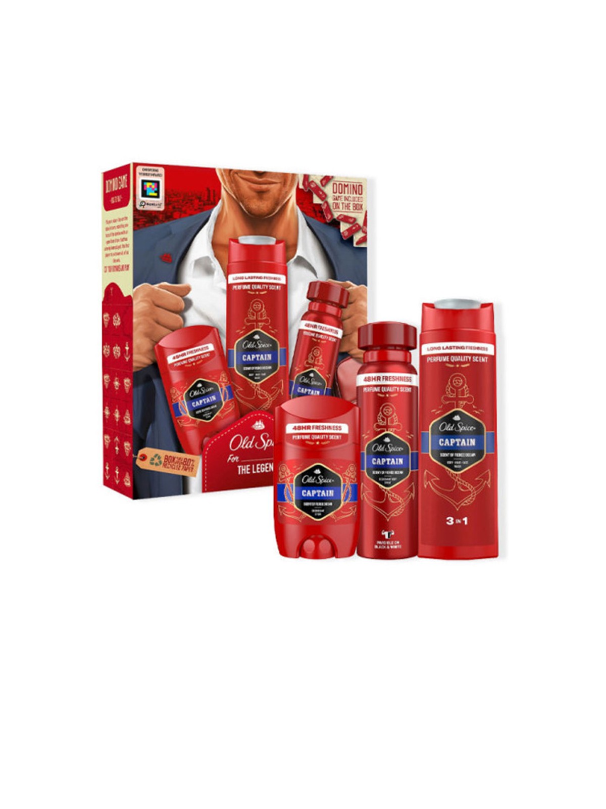 Old Spice OLD SPICE CAPTAIN CASE 3 pezzi Stick deodorant 50 ml + Gel-shampoo 250 ml + Spray deodorant 150 ml unisex