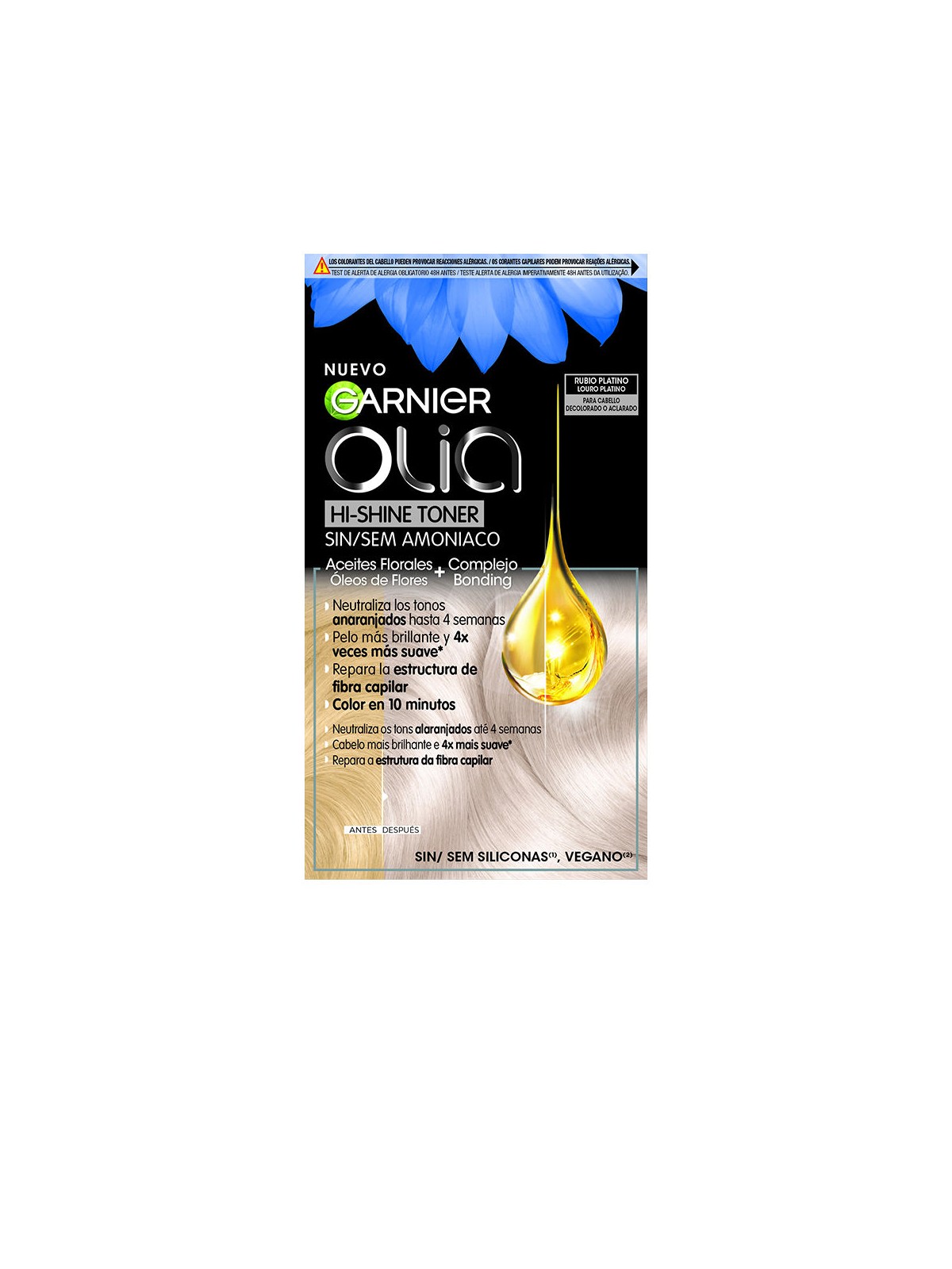 Garnier OLIA neutralizzatore di tono senza ammoniaca per capelli decolorati/schiariti n.biondo platino 1 unità unisex