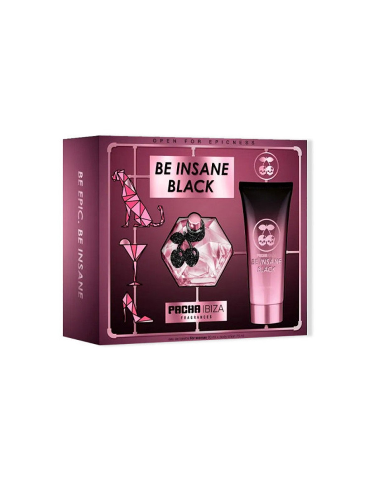 Pacha PACHA BE INSANE BLACK WOMAN CASE 2 pcs Eau de Toilette spray 80 ml + Perfumed body lotion 75 ml unisex