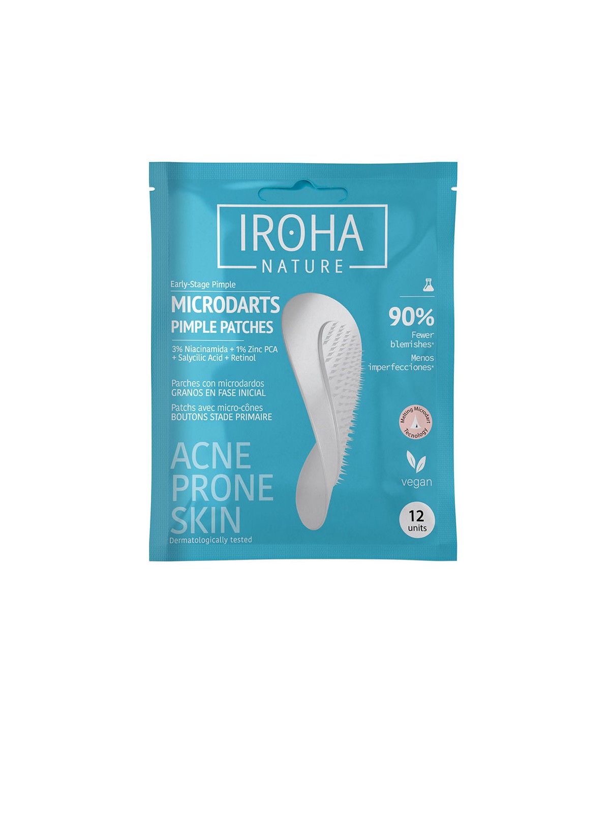 Iroha Patch micro-scure per pelli a tendenza acneica con acido salicilico 12 unità unisex