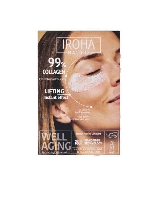 Iroha Patch per il contorno occhi al 99% di collagene, 6 pezzi unisex