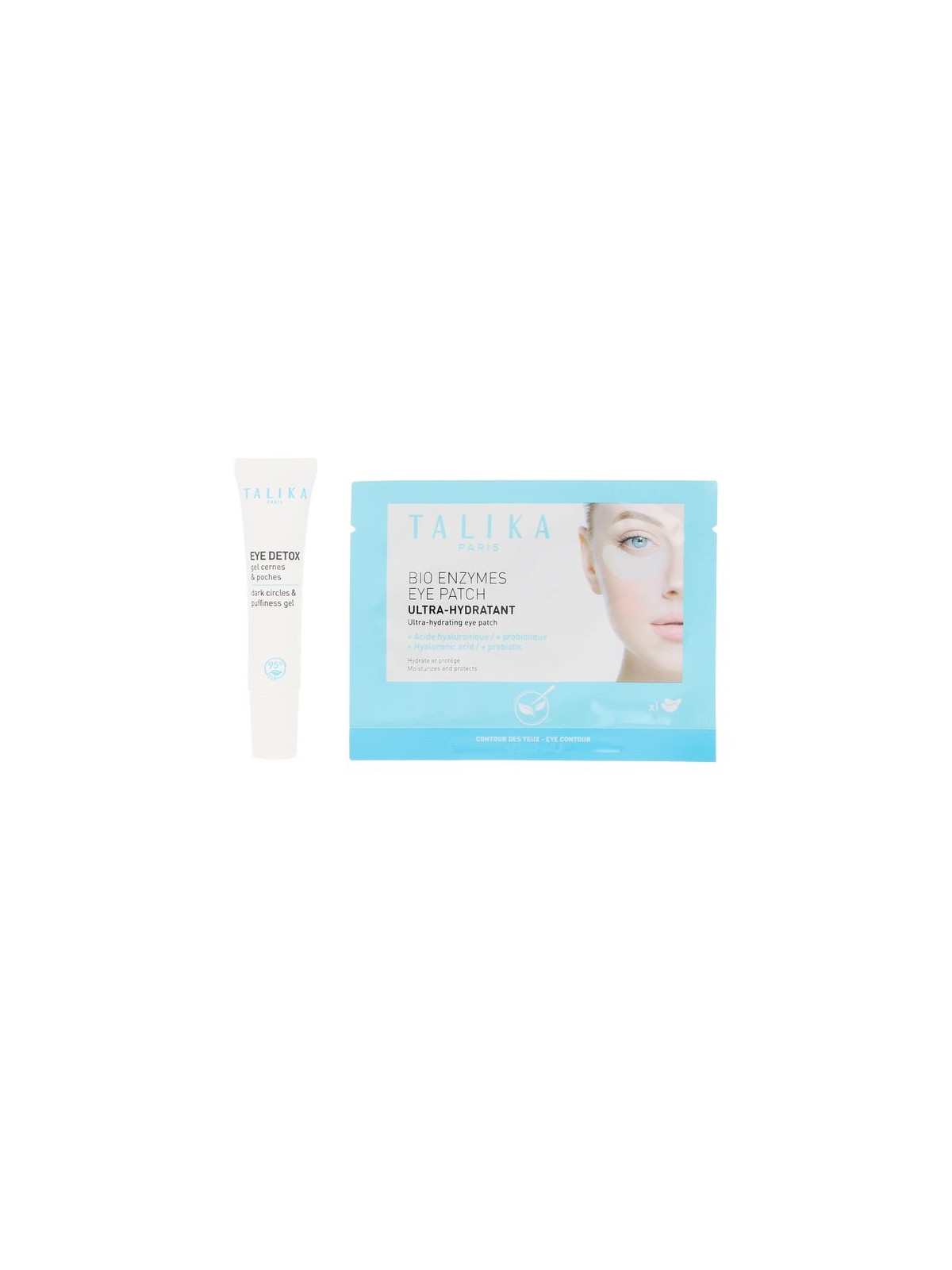 Talika Patch per occhi detox + bio-enzimi, confezione da 2 pezzi Eye contour gel 10 ml + Eye contour patches 1 unit unisex