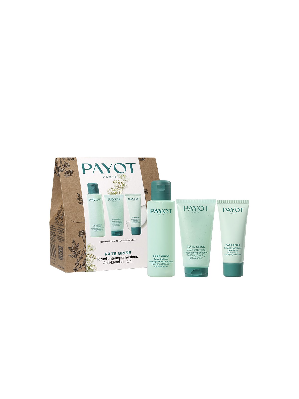 Payot PÂTEgrISE RITUAL CASE 3 pz Cleansing gel 50 ml + Moisturizing emulsion 30 ml + Micellar water 100 ml donna