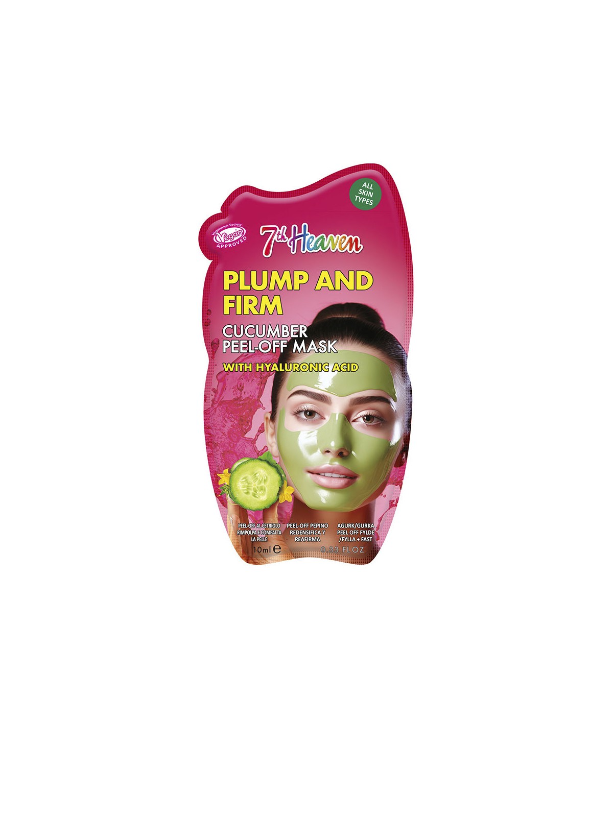 7th Heaven Peel-Off, rimpolpante e rassodante, al cetriolo con acido ialuronico 10ml unisex