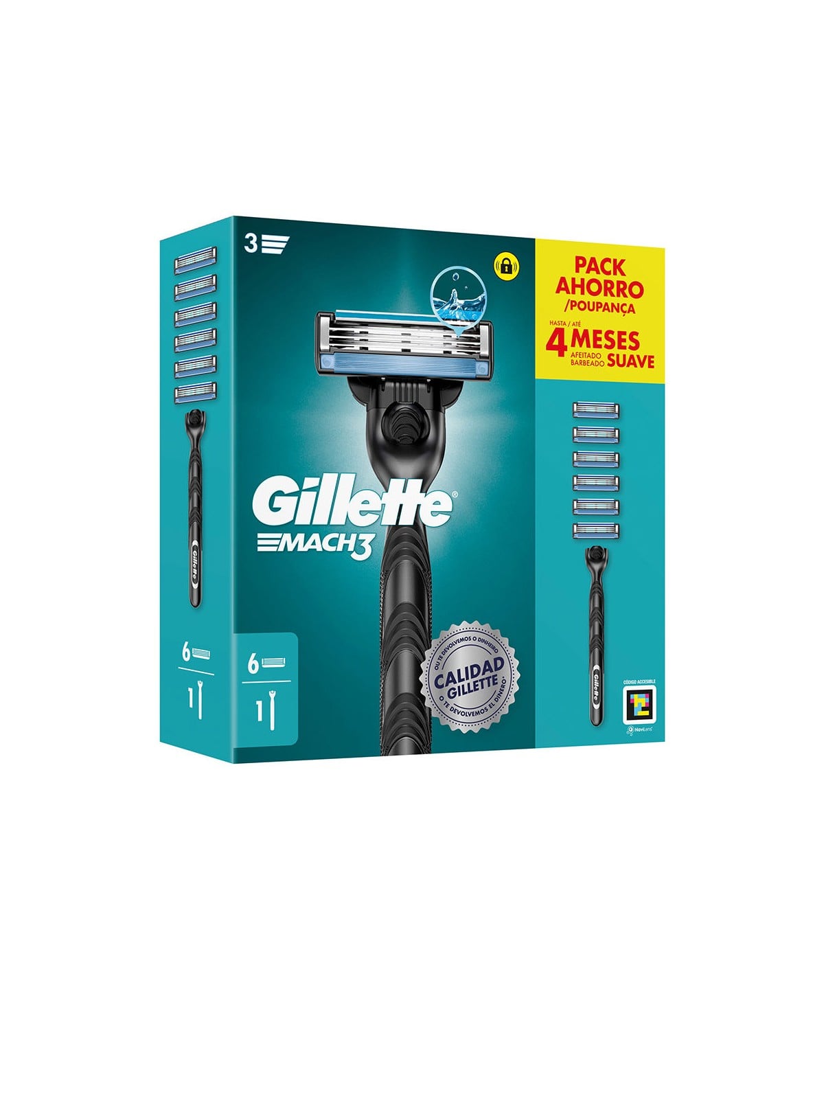 Gillette Rasoio Gillette Mach 3 + 6 ricariche uomo