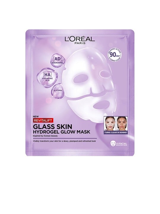 L'Oréal Paris REVITALIFT GLASS SKIN maschera idrogel illuminante 1 unità unisex