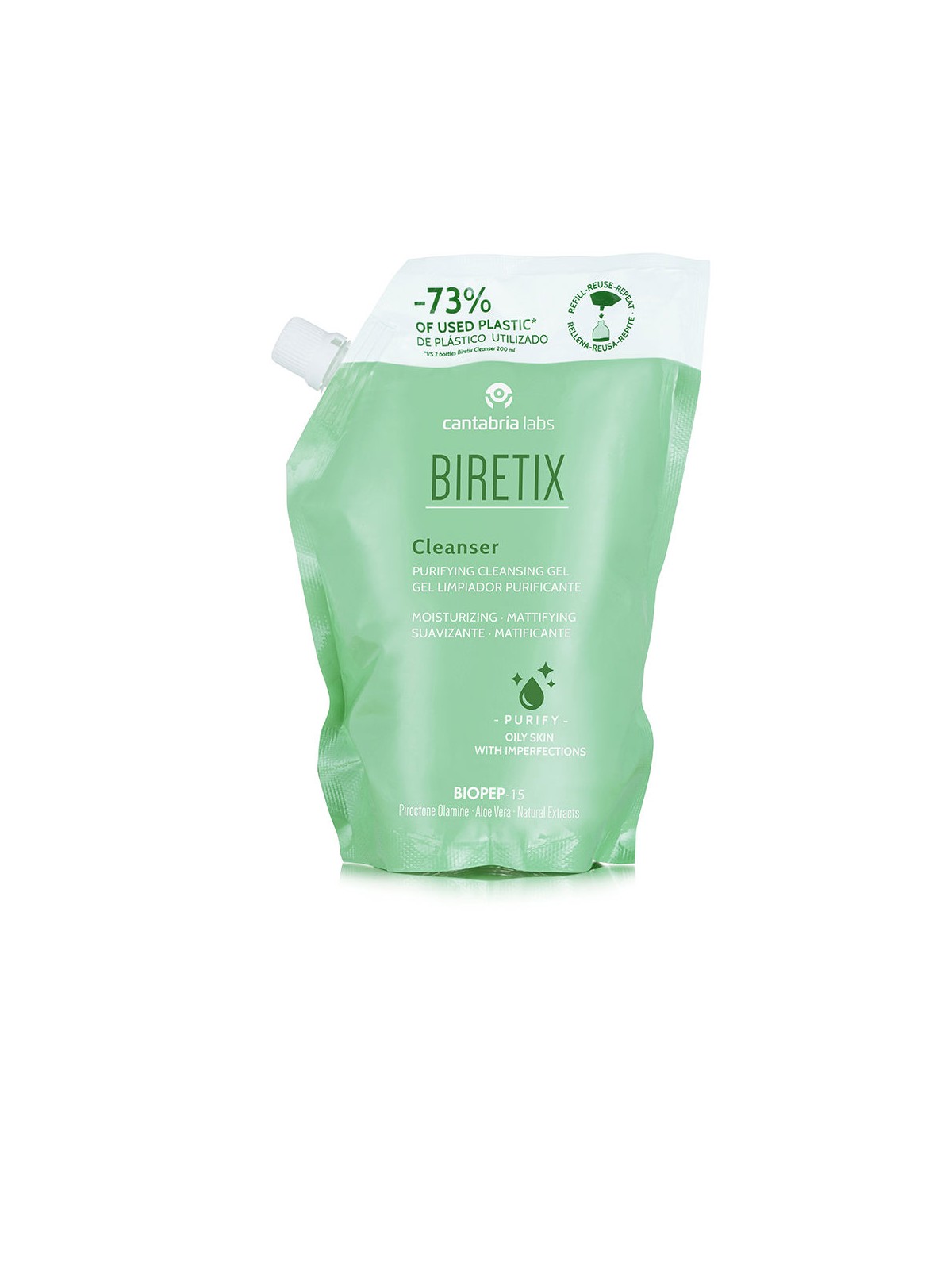 Biretix Ricarica di gel detergente purificante BIRETIX CLEANSER 400ml unisex