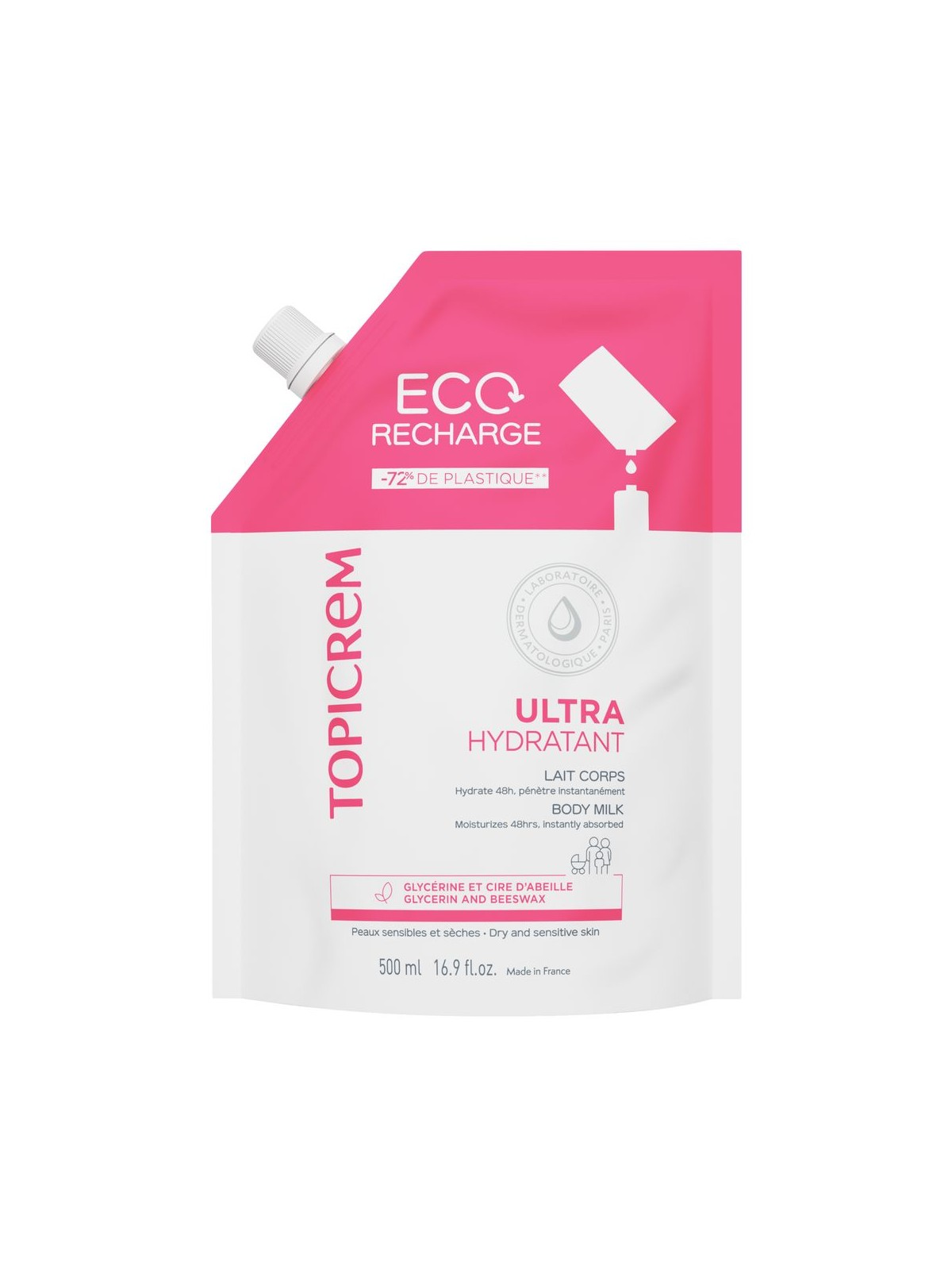 Topicrem Ricarica di latte corpo ultra idratante UH da 500ml unisex