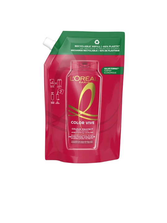 L'Oréal Paris Ricarica di shampoo protettivo ELVIVE COLOR-VIVE, confezione ecologica da 500ml unisex