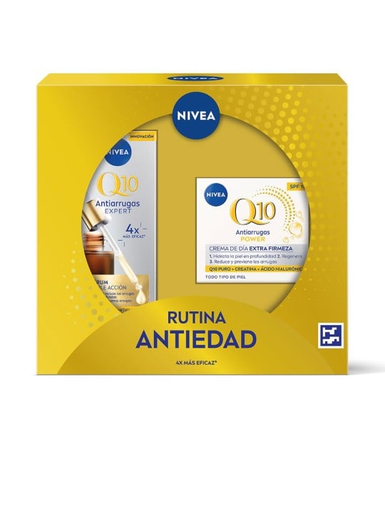 Nivea ROUTINE ANTI-ETÀ Q10 - CUSTODIA IN 2 PEZZI day cream + double action serum 30 ml unisex