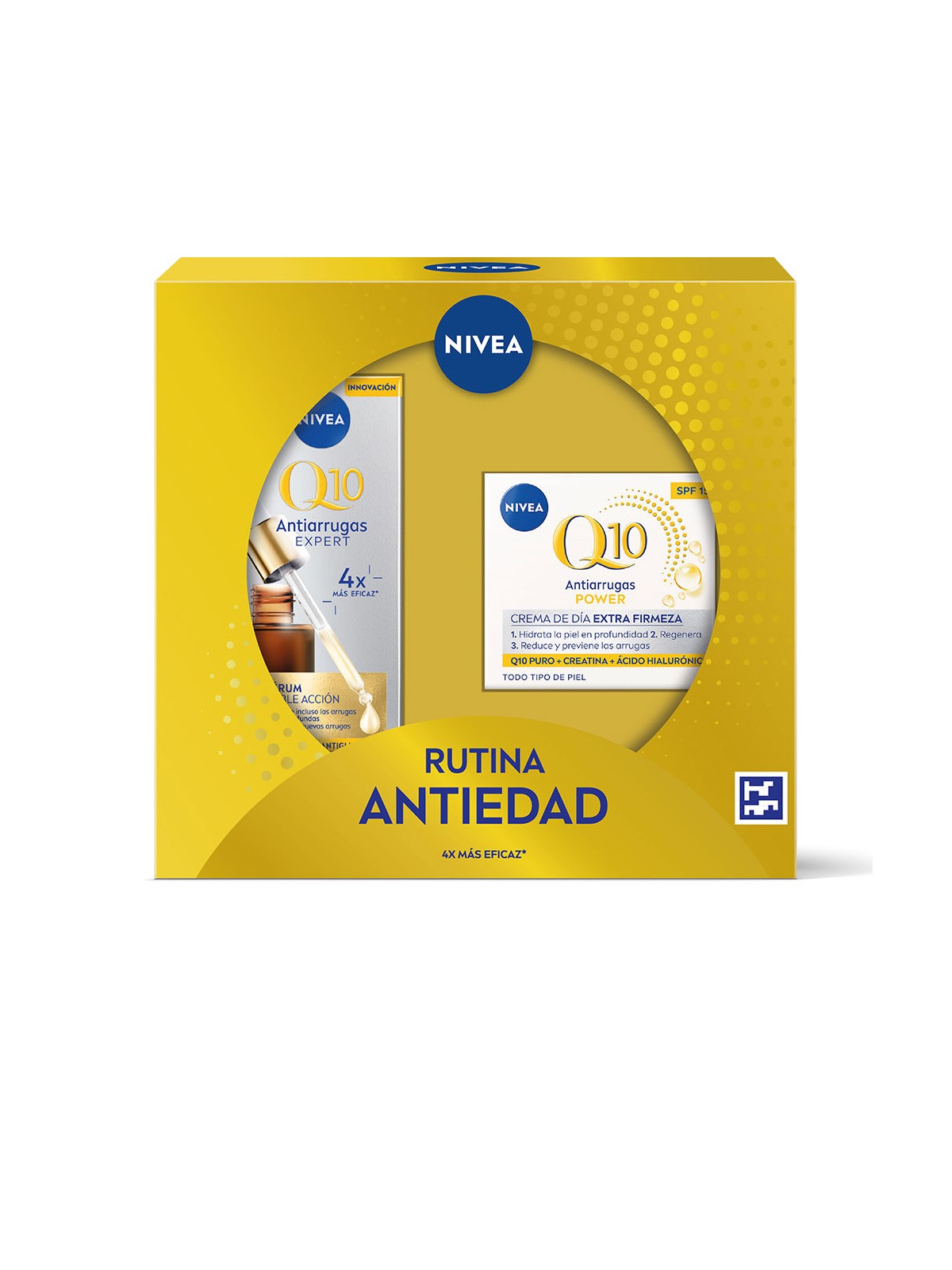 Nivea ROUTINE ANTI-ETÀ Q10 - CUSTODIA IN 2 PEZZI day cream + double action serum 30 ml unisex
