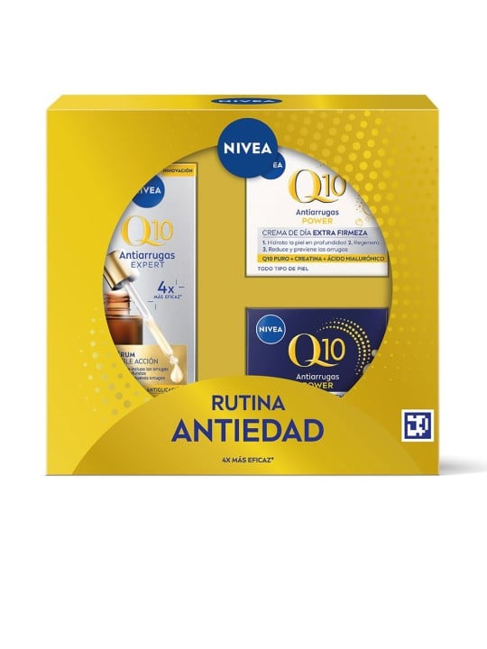 Nivea ROUTINE ANTI-ETÀ Q10 - CUSTODIA IN 3 PEZZI day cream + night cream + double action serum donna