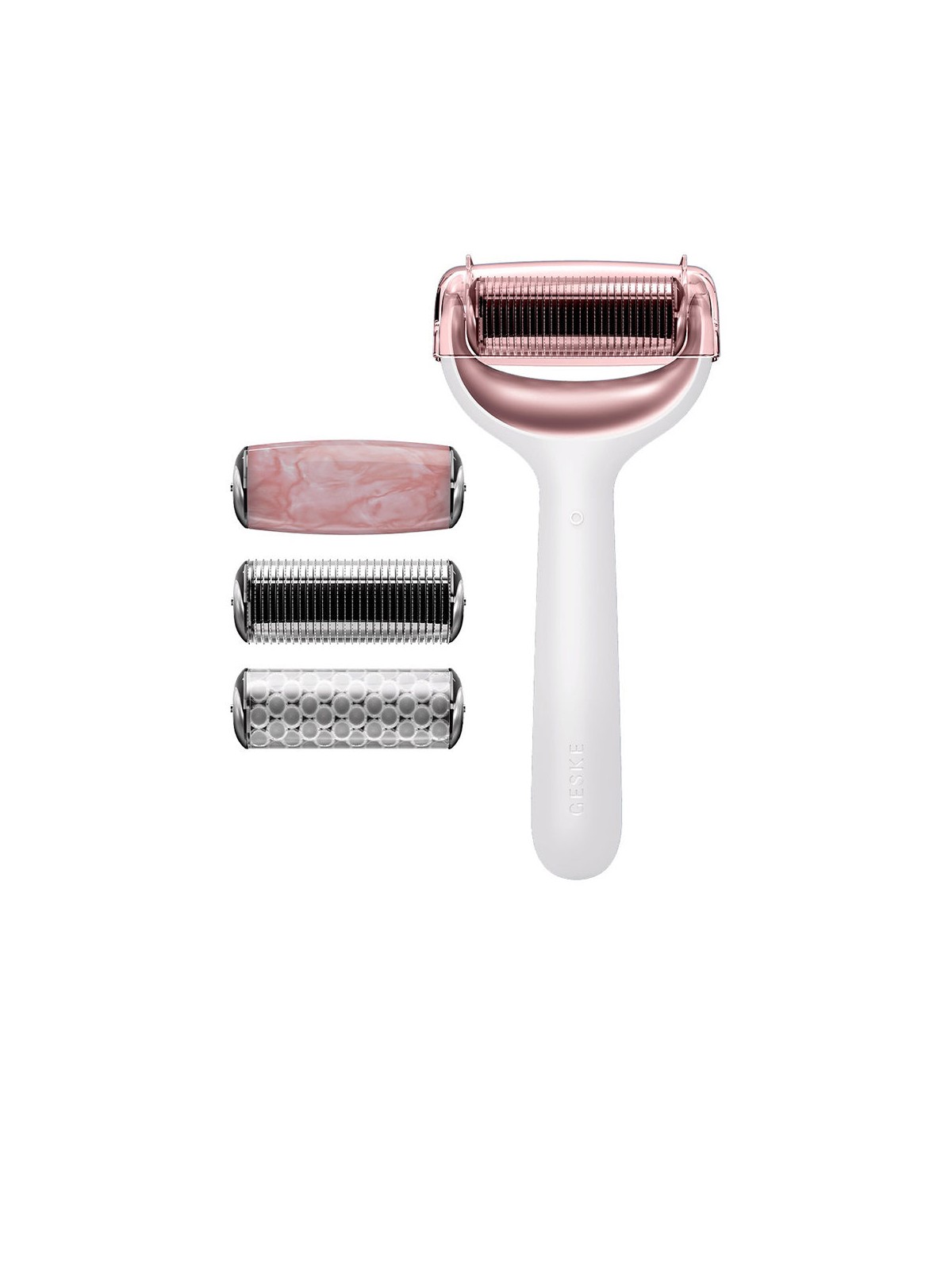 Geske Rullo per microneedling viso e corpo 9 in 1 con guida tramite app intelligente n.Bianco 4 unità unisex