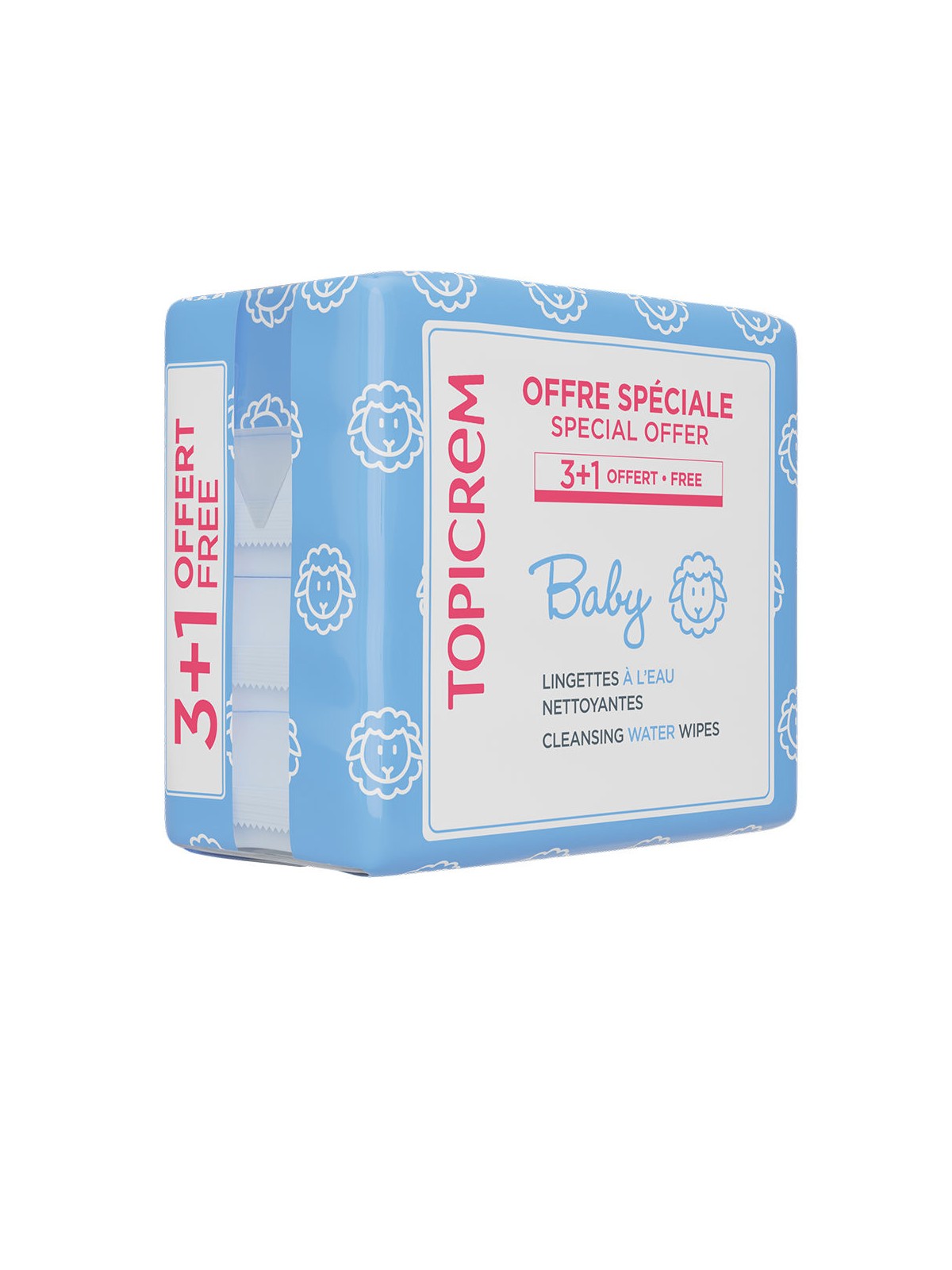 Topicrem Salviette detergenti per neonati a base d'acqua, confezione da 4 x 60 unità unisex