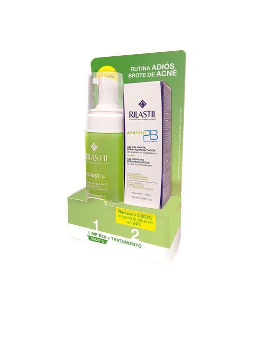Rilastil Set ACNESTIL GOODBYE ACNE OUTBREAK 2 pezzi Soothing gel 30 ml + Cleansing mousse 150 ml unisex