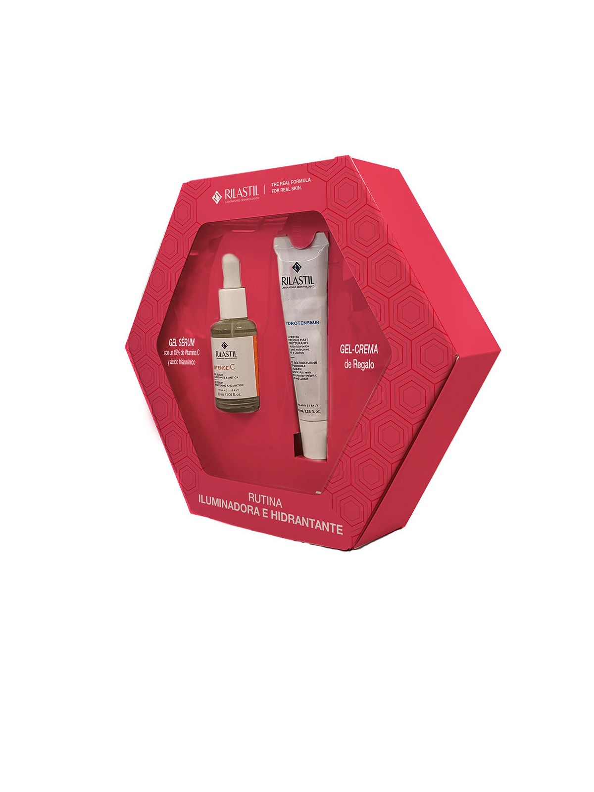 Rilastil Set composto da siero illuminante e crema gel antirughe 2 pezzi Serum 30 ml + Cream gel 40 ml donna