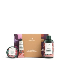 The Body Shop SET DA 3 PEZZI CON FRAGOLE PICCOLE Body yogurt 200ml + hand cream 30ml + shower gel 250ml unisex