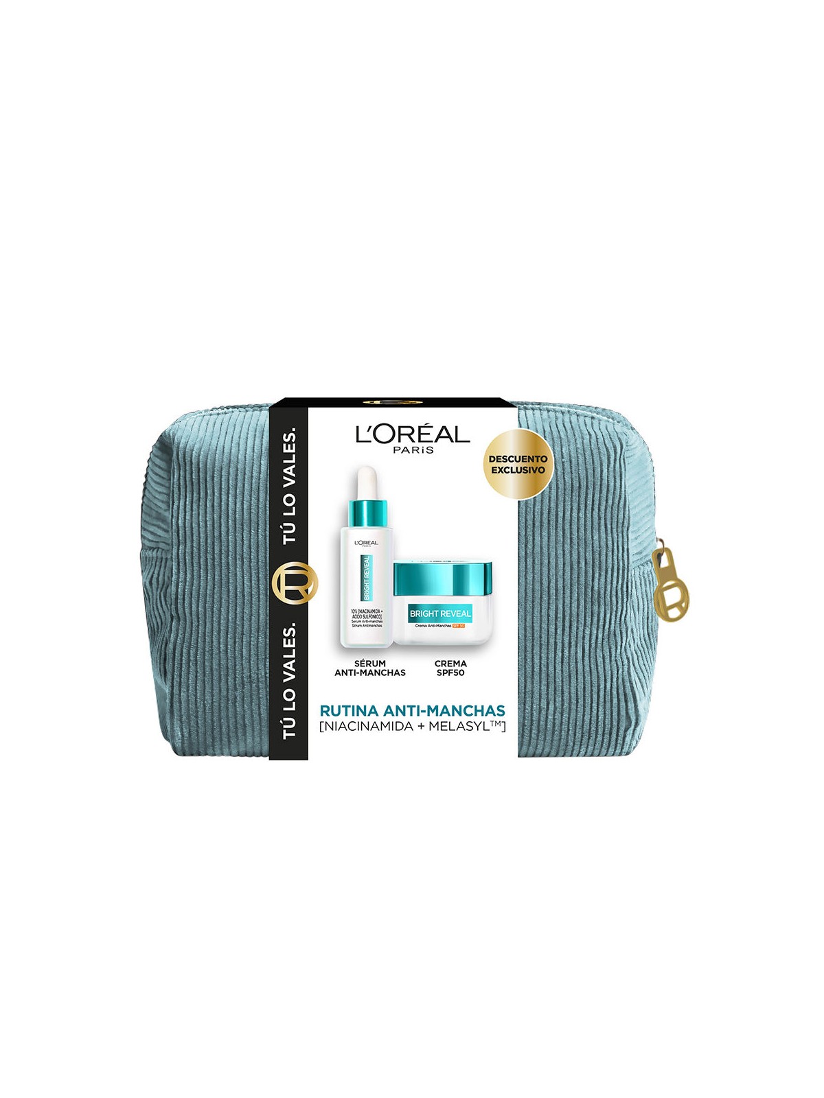 L'Oréal Paris SET DA 3 PEZZI DI NIACINAMIDE BRIGHT REVEAL Anti-stain Serum + Moisturizing Fluid SPF50 + Toiletry Bag unisex