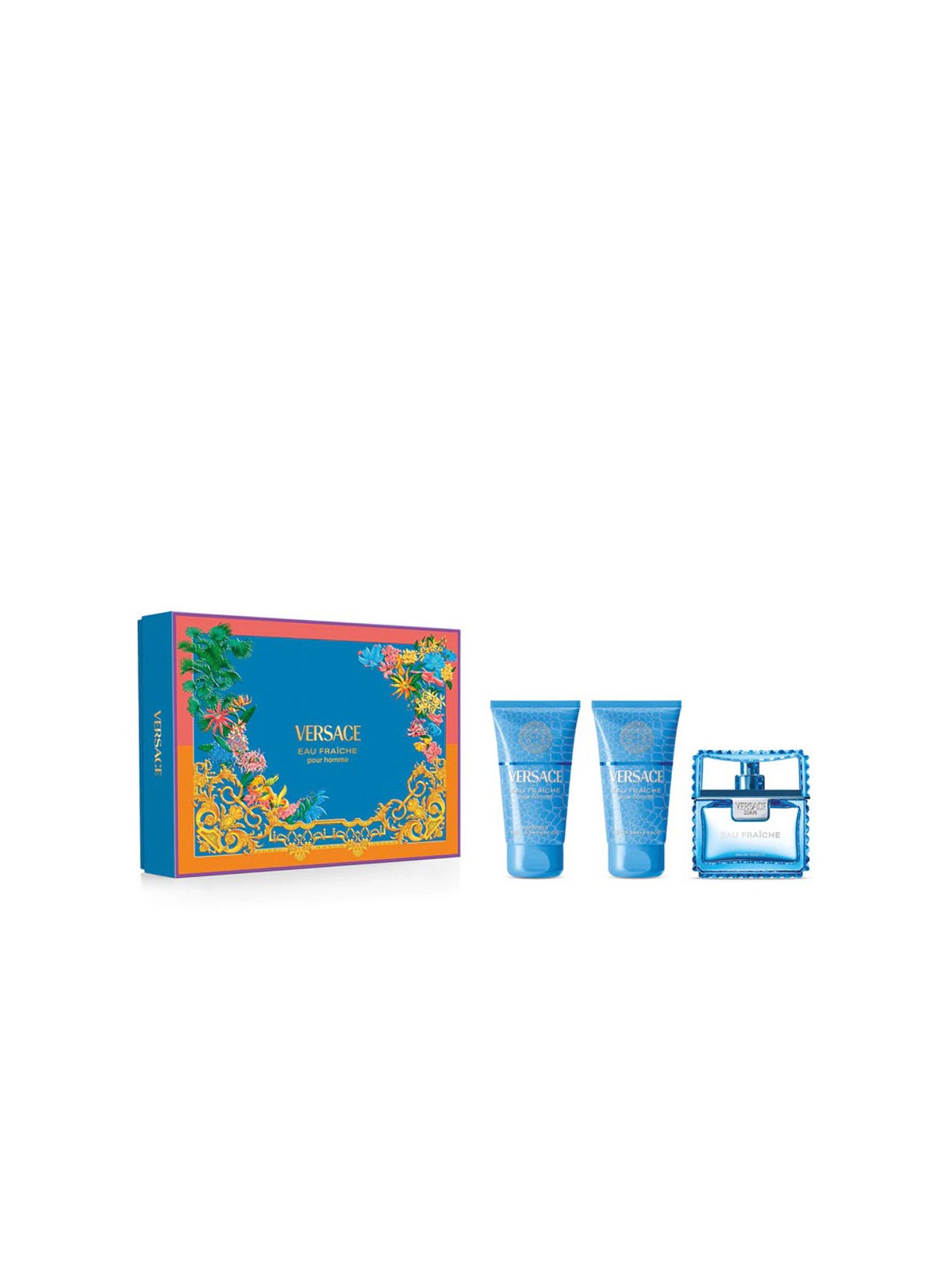 Versace Set da 3 pezzi EAU FRAICHE MAN Eau de Toilette spray 50ml + Shower gel 50ml + Aftershave balm 50ml unisex