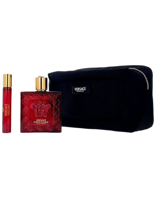 Versace Set da 3 pezzi EROS FLAME Eau de Parfum spray 100 ml + Eau de Parfum spray 10 ml + Toiletry bag unisex