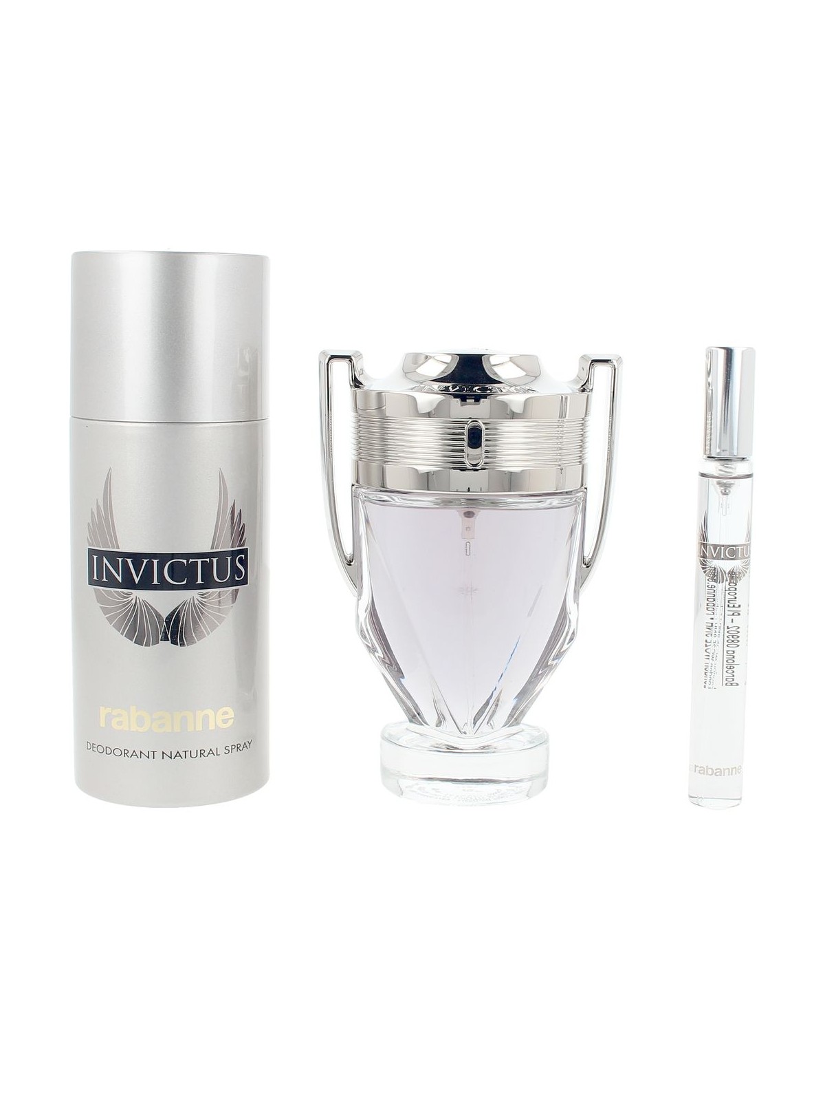 Rabanne Set da 3 pezzi INVICTUS Eau de Toilette spray 100 ml + Deodorant spray 150 ml + Eau de Toilette 1 u uomo