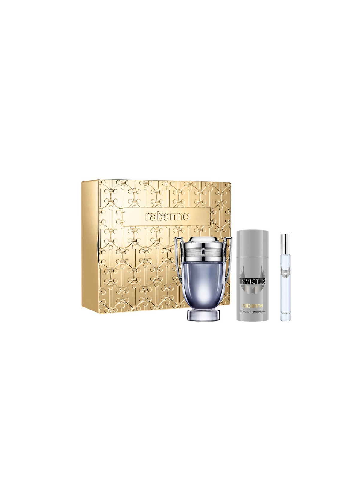 Rabanne Set da 3 pezzi INVICTUS Eau de Toilette spray 100 ml + Deodorant spray 150 ml + Eau de Toilette spray 10 ml uomo