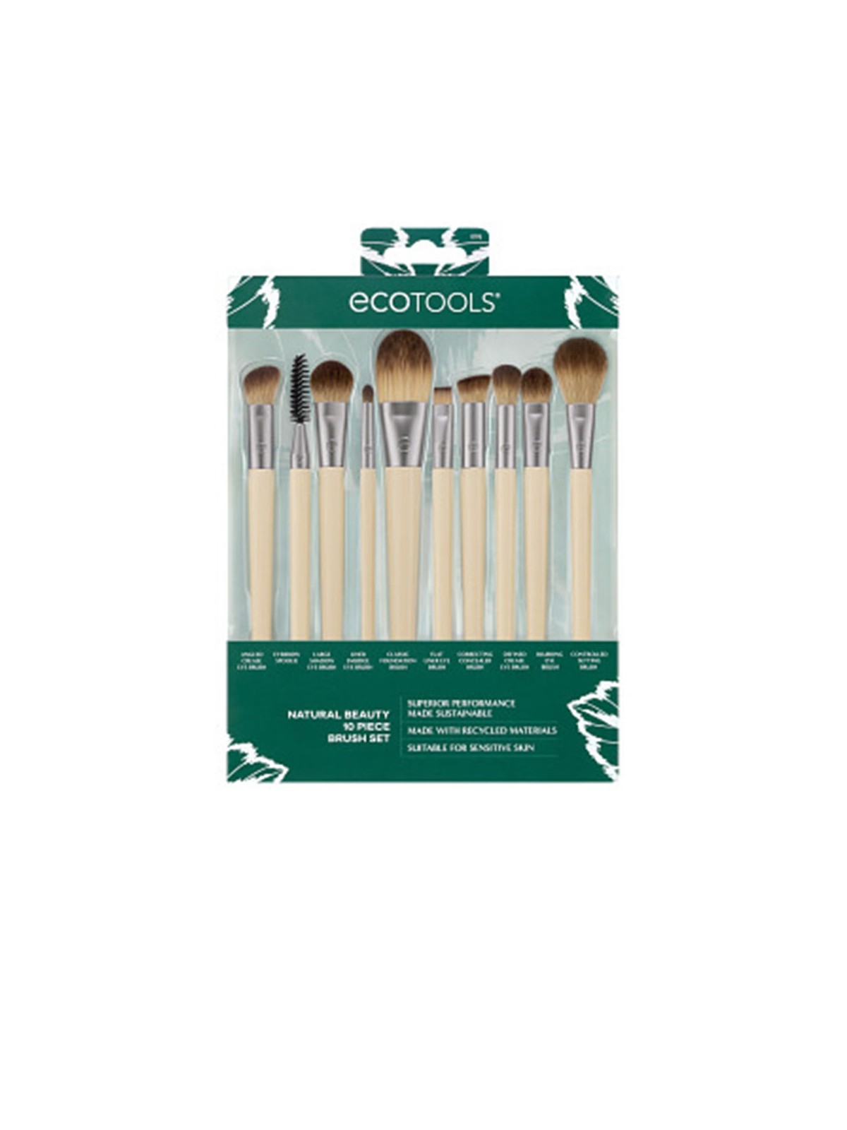 Ecotools SET DI 10 PENNELLI PER IL TRUCCO NATURALI unisex