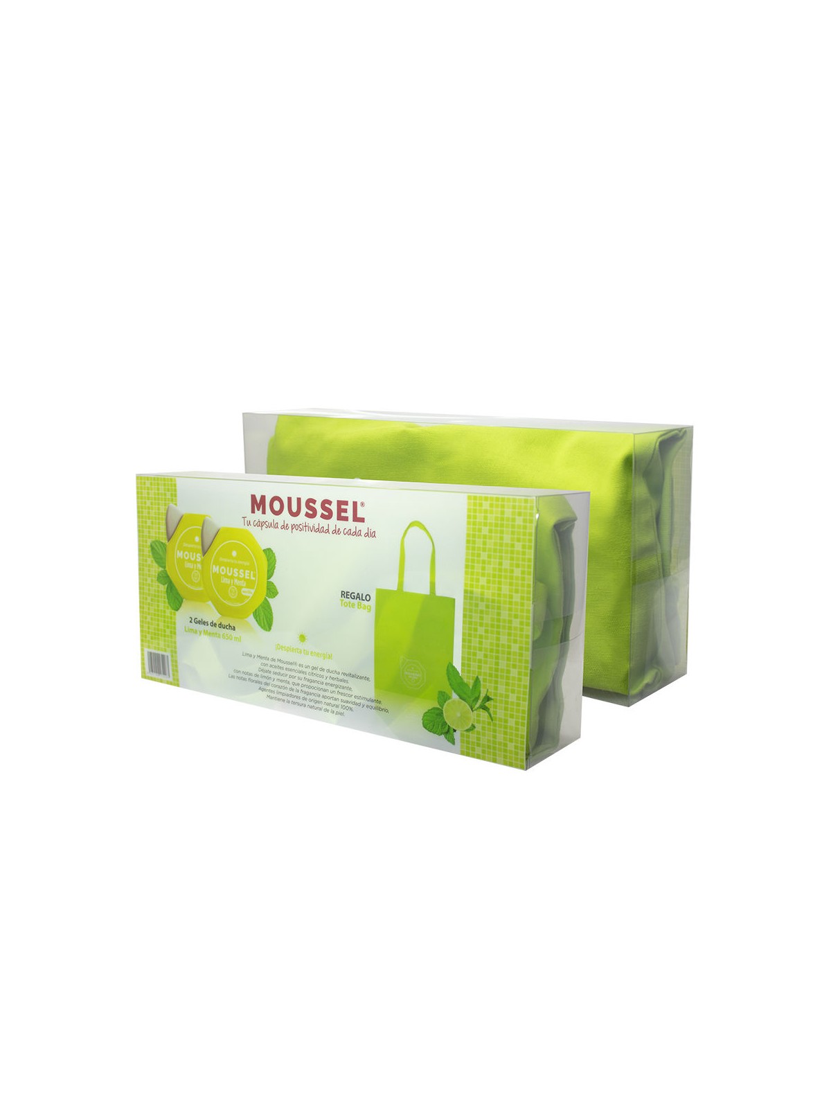 Moussel SET DI 3 BAGNOSCHIUMA MOUSSEL AL LIME E MENTA Shower gel 650 ml + Shower gel 650 ml + Cloth bag 1 unit unisex