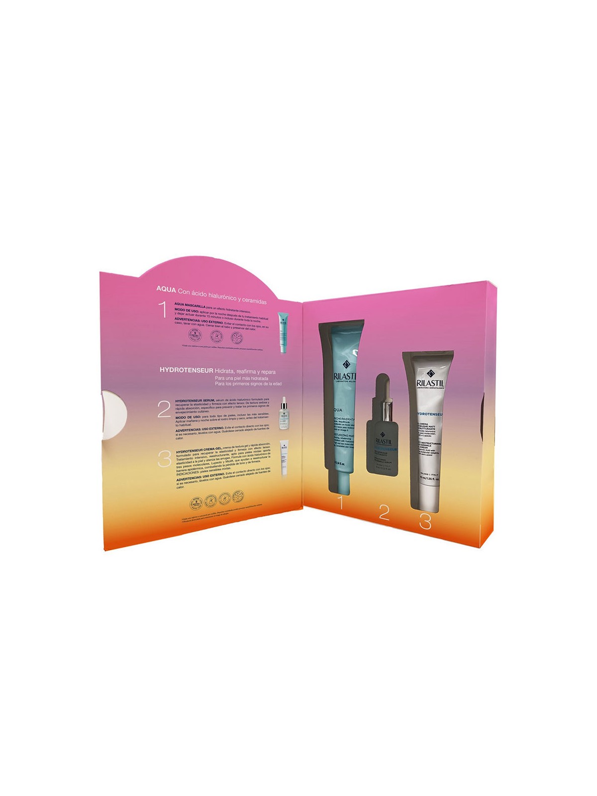 Rilastil SET DI 3 MASCHERE NOTTE AQUA Intensive mask 75 ml + Gel-cream 40 ml + Serum 15 ml unisex