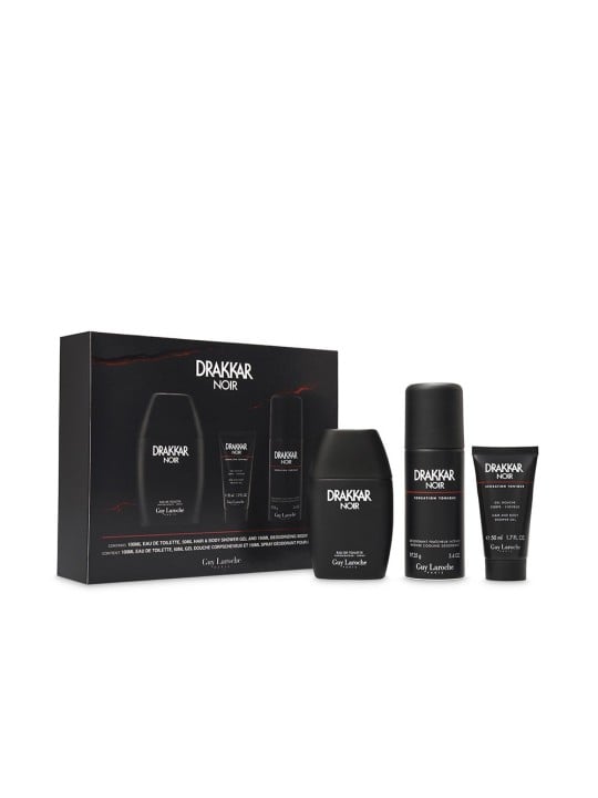 Drakkar Set di 3 pezzi DRAKKAR NOIR Eau de Toilette vaporizer 100 ml + deo vapo 150 ml + dcuha gel 50 ml uomo