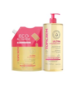 Topicrem Set di oli per doccia UH, 2 pezzi Shower oil 1000 ml + Shower oil refill 1000 ml unisex