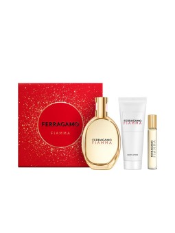 Salvatore Ferragamo Set FIAMMA da 3 pezzi Eau de Parfum spray 100 ml + Body Lotion 50 ml + Eau de Parfum spray 15 ml donna