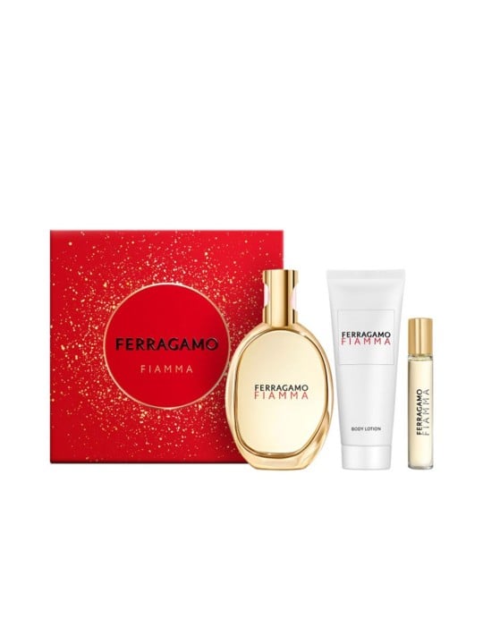 Salvatore Ferragamo Set FIAMMA da 3 pezzi Eau de Parfum spray 100 ml + Body Lotion 50 ml + Eau de Parfum spray 15 ml donna